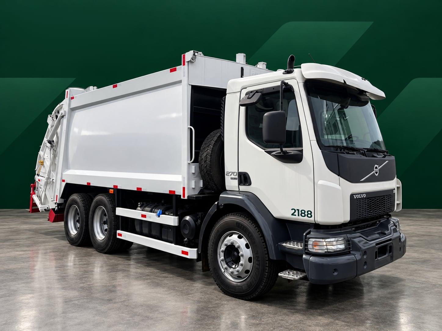 Caminhão compactador Volvo VM 270 de 19 m³ da Locar Truck
